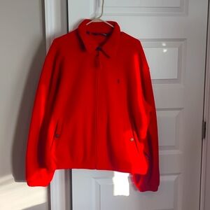 Polo Ralph Lauren Jacket Mens XL Red Polartec Fleece Full Zip Bomber